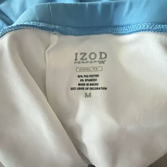 Izod COOL FX MEDIUM Baby Blue Athletic Skort Golf Tennis Knit Polyester Logo - Picture 9 of 10